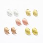 Alloy Stud Earring Findings, with Loop, Brass Pins and Ear Nuts/Earring Backs, Long-Lasting Plated, Shell