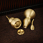 Brass Hollow Tilted Head Gourd Statue Ornament, Feng Shui Table Home Decoration