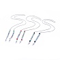 316 Surgical Stainless Steel Eyeglasses Chains, Neck Strap for Eyeglasses, with Natural Gemstone Beads, Handmade Polymer Clay Beads and Rubber Eyeglass Holders