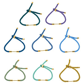 8шт 8 цвета плетеный нейлоновый шнур изготовление браслета, с латунной фурнитурой , реальный 18 k позолоченный