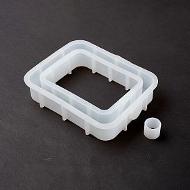 Rectangle Display Holder Silicone Molds, for Test Tube of Water Planting, Resin Casting Molds