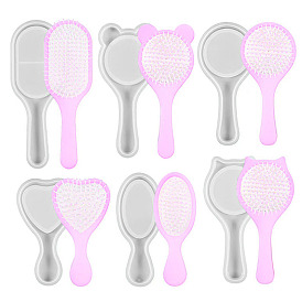 DIY Hair Paddle Brush Food Grade Silicone Molds, Resin Casting Molds, Bear/Oval/Heart