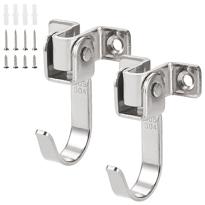 2 комплекты крючков-вешалок из нержавеющей стали, с винтом, с 4 наборами винтов с плоской головкой из нержавеющей стали