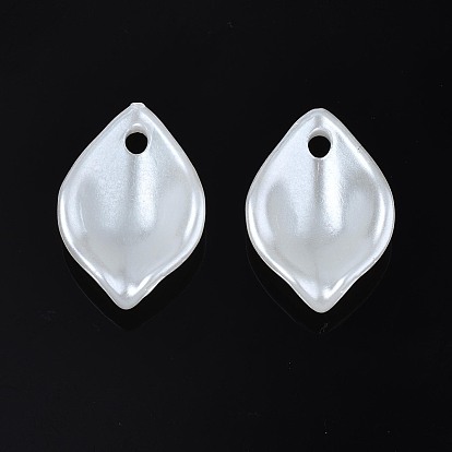 Acrylic Imitation Pearl Pendants, Petal