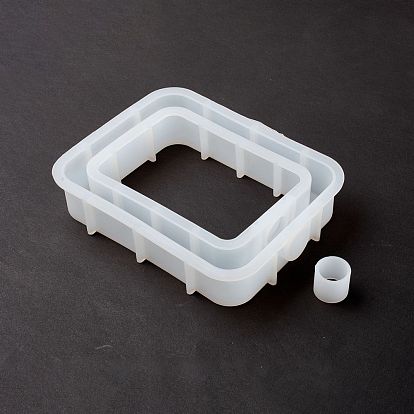 Rectangle Display Holder Silicone Molds, for Test Tube of Water Planting, Resin Casting Molds