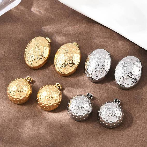 304 из нержавеющей стали серьги, полукруглые и овальные, вакуумное покрытие pvd