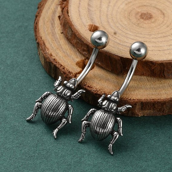Насекомое 316 хирургические кольца из нержавеющей стали для пупка, пирсинг пупка кольца, изогнутая штанга украшения для тела для женщин