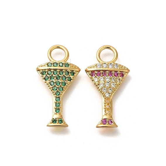 Латунные микро проложить кубического циркония подвески, без кадмия, без никеля и без свинца, реальный 18 k позолоченный, бокал прелести