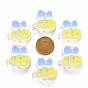 Transparent Acrylic Beads, with Enamel, Bee