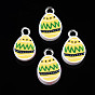 Handmade Polymer Clay Charms, with Platinum Tone Iron Loop, Easter Egg
