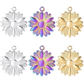 Stainless Steel Accessories Steel Gold Sunflower Titanium Steel Colorful Pendant Metal Jewelry Accessories Pendant