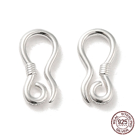 925 Sterling Silver Earring Hooks, Earring Wire with Loops, with S925 Stamp