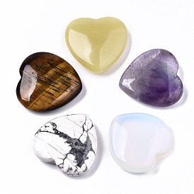 Natural & Synthetic Mixed GemStone, Heart Love Stone, Pocket Palm Stone for Reiki Balancing