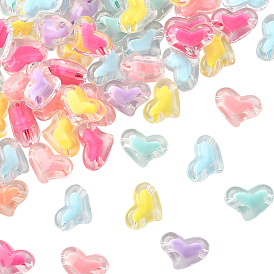 80 шт прозрачные акриловые бусины, бусина в бусине, сердце