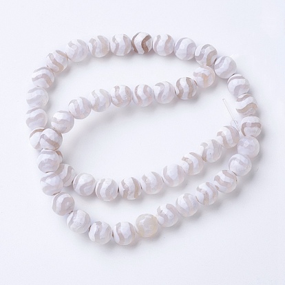 Natural Grade A Agate Beads Strands, Dyed & Heated, Round, Faceted