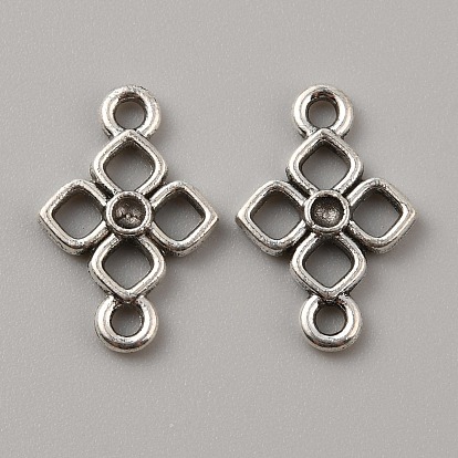 10Pcs Tibetan Style Alloy Connector Rhinestone Settings, Clover