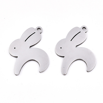Pendentifs en acier inoxydable, Coupe au laser, lapin