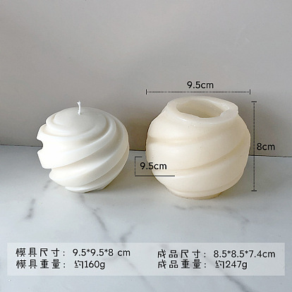DIY Candle Food Grade Silicone Molds, Resin Casting Molds, For UV Resin, Epoxy Resin Jewelry Making, Round, Grooved
