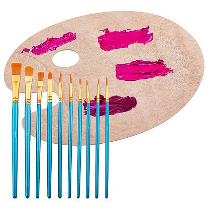 Painting Tools, Wooden Color Palette and Art Brushes