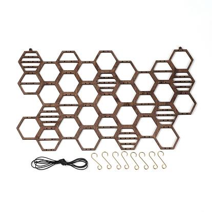 Ohrstecker aus Buchenholz in Wabenform, Schmuck-Display-Rack