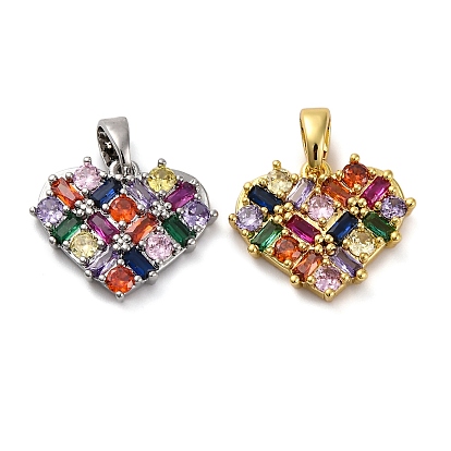 Латунные микро проложить кубического циркония подвески, сердце