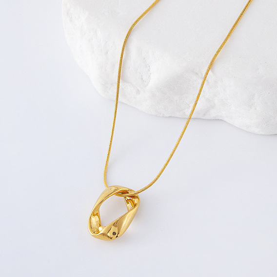 3 шт элегантные ожерелья из нержавеющей стали с витым овальным кольцом для женщин