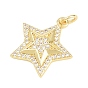 Латунные микропаве прозрачные подвески с фианитом, звезды прелести, без кадмия и без свинца