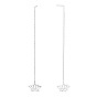 925 Sterling Silver Ear Thread, Dangle Earrings, with Cable Chains, Lotus