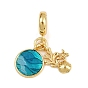 Европейские подвески-шармы из латуни с темно-бирюзовой эмалью, подвески в форме коралловых ракушек с большим отверстием