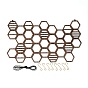 Honeycomb Shape Beech Wood Earring Studs Displays, Jewelry Display Rack
