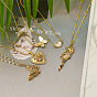 White Fritillaria Butterfly Heart Necklace Feminine Super Fairy Inlaid Clavicle Chain Fashion