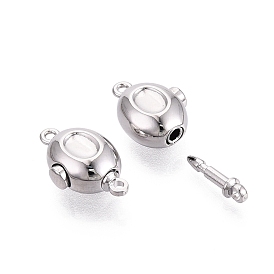 Застежки латунные коробки, овальные, 1 нитей, 2-луночное