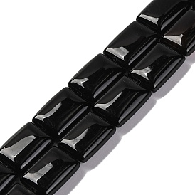 Natural Black Onyx(Dyed & Heated) Beads Strands, Rectangle