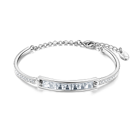 SHEGRACE Alloy Bangles, with Grade AAA Cubic Zirconia