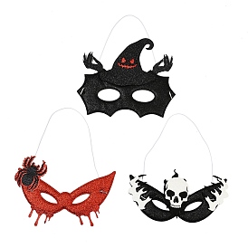 Polyester Glitter Masquerade Eye Mask, Halloween Half Face Mask Women Cosplay Party Costume Accessory