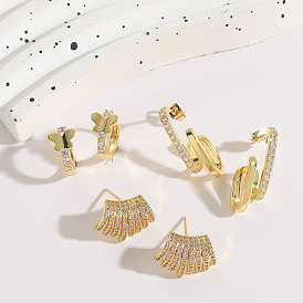 Butterfly Banana Zircon Earrings - Minimalist Luxury 14K Gold Plated Copper Jewelry