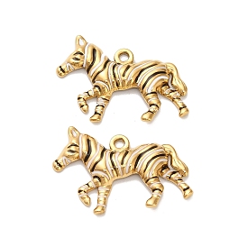 304 подвески из нержавеющей стали, зебра, с эмалью, реальный 18 k позолоченный, ионное покрытие (ip)