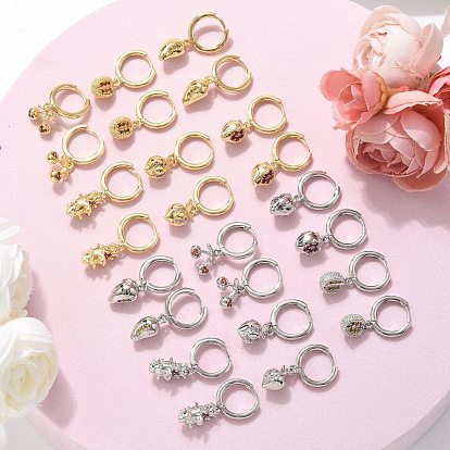 Латунные кубических серьги циркония обруч, без свинца и без кадмия