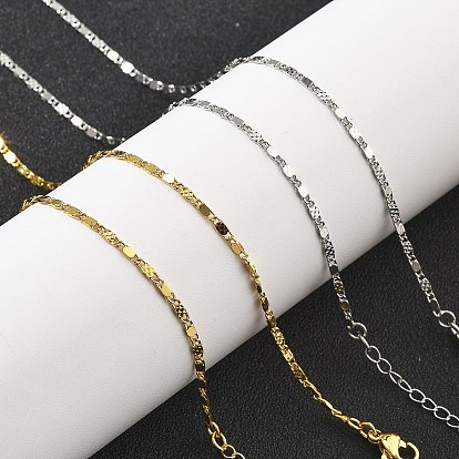 Ожерелья-цепочки из латуни для женщин, 304 из нержавеющей стали застежкой омар, стойки покрытие, без свинца и без кадмия, долговечный