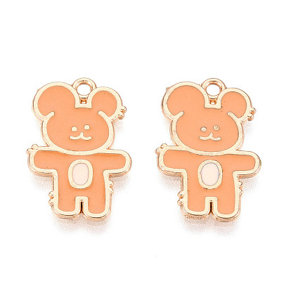 Подвески из сплава и эмали, медведь, без кадмия и без свинца, золотые