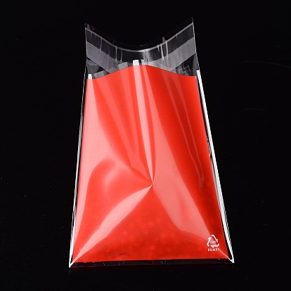 Rectangle OPP Cellophane Bags, with Christmas Santa Claus Pattern, 13x8cm, Bilateral Thickness: 0.07mm, about 95~100pcs/bag