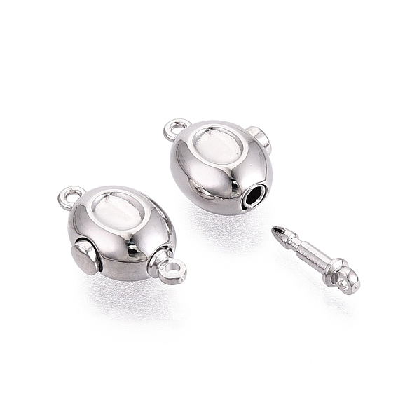 Застежки латунные коробки, овальные, 1 нитей, 2-луночное