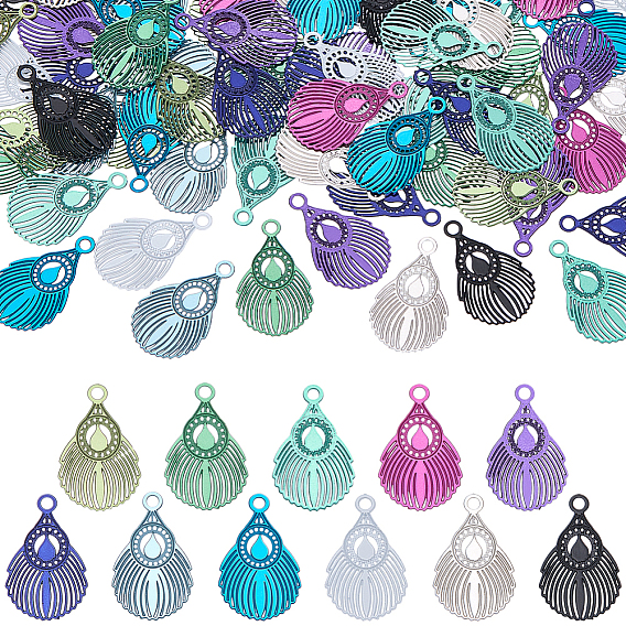 88 шт. 11 цвета, нанесенные методом распыления 430 подвески из нержавеющей стали, слеза