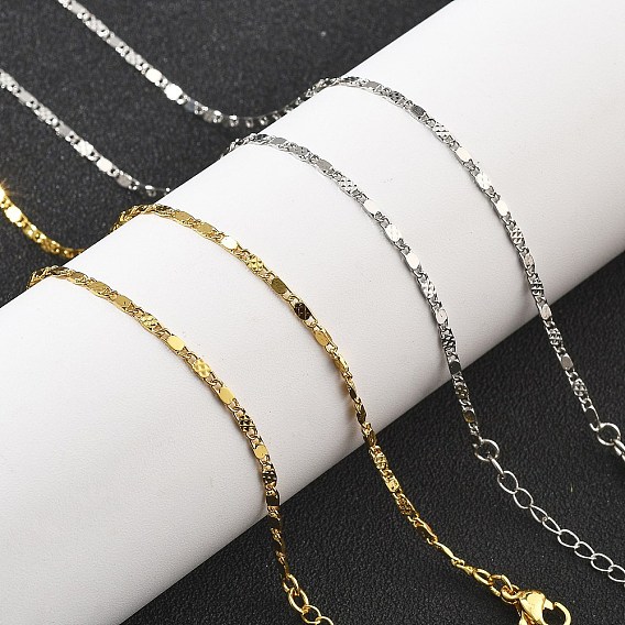 Ожерелья-цепочки из латуни для женщин, 304 из нержавеющей стали застежкой омар, стойки покрытие, без свинца и без кадмия, долговечный