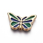 Imitation Cloisonne Perlen, Leicht vergoldete Legierungsperlen, mit Emaille, Schmetterling