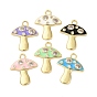 Латунные микро проложить кубического циркония подвески, с эмалью, грибные прелести, стойки покрытие, долговечный, без кадмия и без свинца, реальный 18 k позолоченный