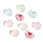 UV Plating Transparent Acrylic Beads, Iridescent, Heart