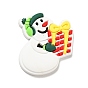 Christmas PVC Plastic Cabochons, Snowman with Gift