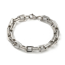201 Stainless Steel Chunky Rectangle Link Chain Bracelets