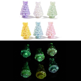 UV Plating Opaque Acrylic Pendants, Luminous, Glow in the Dark, Christmas Tree